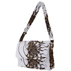 Psychedelic Art Drawing Sun And Moon Head Fictional Character Full Print Messenger Bag (l) by Sarkoni