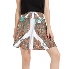 Psychedelic Art Painting Peace Drawing Landscape Art Peaceful Waistband Skirt by Sarkoni