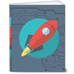 Rocket With Science Related Icons Image 8  X 10  Softcover Notebook by Bedest