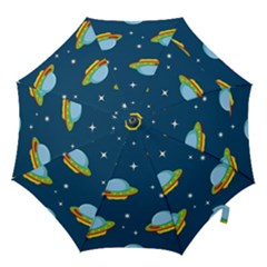 Seamless Pattern Ufo With Star Space Galaxy Background Hook Handle Umbrellas (small) by Bedest