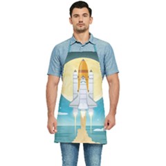 Space Exploration Illustration Kitchen Apron by Bedest