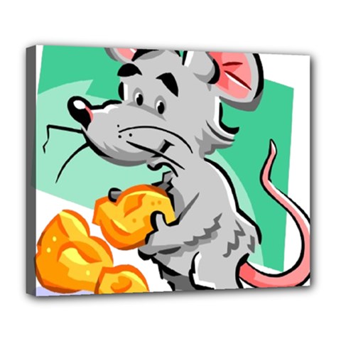 Mouse Cheese Tail Rat Mice Hole Deluxe Canvas 24  X 20  (stretched) by Sarkoni