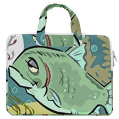 Fish Hook Worm Bait Water Hobby Macbook Pro 13  Double Pocket Laptop Bag by Sarkoni