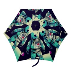 Bear Astronaut Futuristic Mini Folding Umbrellas by Bedest