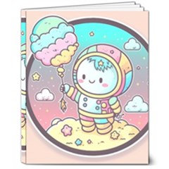 Boy Astronaut Cotton Candy 8  X 10  Hardcover Notebook by Bedest