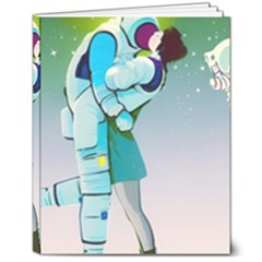 Astronaut Kiss Space Baby 8  X 10  Hardcover Notebook by Bedest