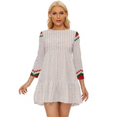Merry Christmas Happy New Year Long Sleeve Babydoll Dress by artworkshop