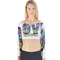 Graffiti Love Long Sleeve Crop Top by essentialimage