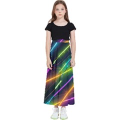 Vibrant Neon Dreams Kids  Flared Maxi Skirt by essentialimage