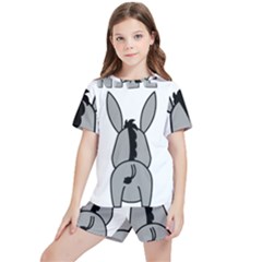 Donkey Ass Funny Nice Cute Floppy Kids  T-shirt And Sports Shorts Set by Sarkoni
