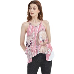 Paw Dog Pet Puppy Canine Cute Flowy Camisole Tank Top by Sarkoni