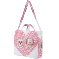 Paw Dog Pet Puppy Canine Cute Square Shoulder Tote Bag by Sarkoni
