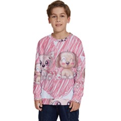 Cat Kitten Feline Pet Animal Cute Kids  Crewneck Sweatshirt by Sarkoni