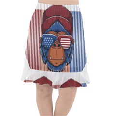 Gorilla Ape Zoo Mammal Usa Fishtail Chiffon Skirt by Sarkoni