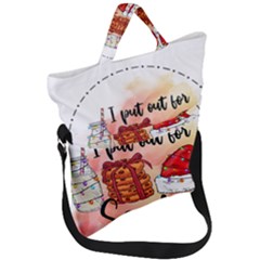 Santa Cookies Christmas Fold Over Handle Tote Bag by Sarkoni
