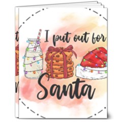 Santa Cookies Christmas 8  X 10  Hardcover Notebook by Sarkoni