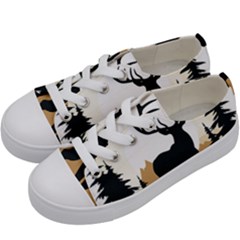 Deer Wildlife Nature Kids  Low Top Canvas Sneakers by Sarkoni
