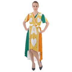Cat Kitten Pet Animal Feline Cat Front Wrap High Low Dress by Sarkoni