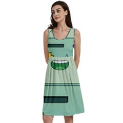 Adventure Time Bmo Beemo Green Classic Skater Dress by Bedest