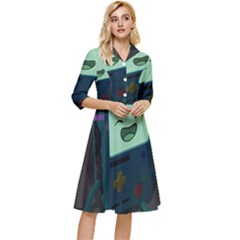 Bmo In Space  Adventure Time Beemo Cute Gameboy Classy Knee Length Dress by Bedest