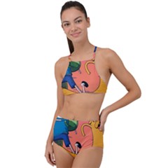 Finn And Jake Adventure Time Bmo Cartoon Halter Tankini Set by Bedest