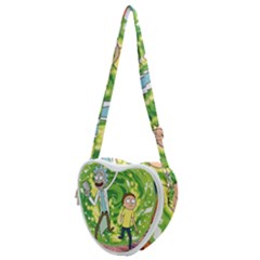 Rick And Morty Adventure Time Cartoon Heart Shoulder Bag by Bedest