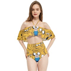 Adventure Time Finn Jake Cartoon Halter Flowy Bikini Set  by Bedest