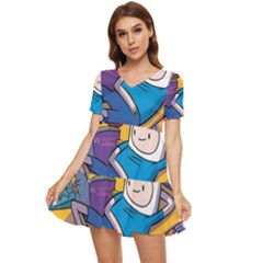 Adventure Time Finn  Jake Marceline Tiered Short Sleeve Babydoll Dress by Bedest
