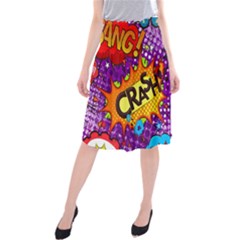 Crash Bang Adventure Time Art Boom Graffiti Midi Beach Skirt by Bedest