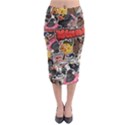 Stickerbomb Crazy Graffiti Graphite Monster Midi Pencil Skirt View1