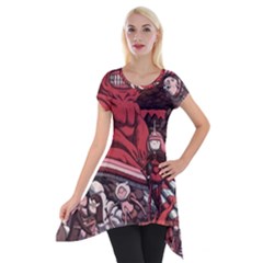 Adventure Time Cartoon Short Sleeve Side Drop Tunic by Bedest