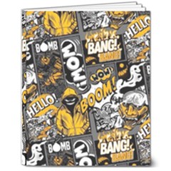 Boom Bang Art Crazy Drawing Graffiti Hello Retro Sayings Yellow 8  X 10  Softcover Notebook by Bedest