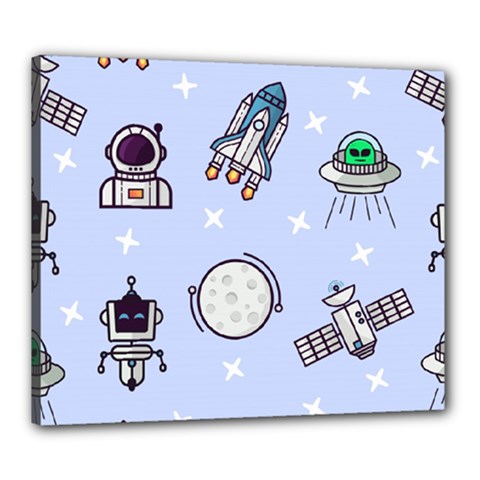 Seamless Pattern With Space Theme Canvas 24  X 20  (stretched) by Hannah976