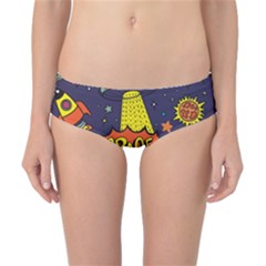 Vector Flat Space Design Background Classic Bikini Bottoms by Hannah976