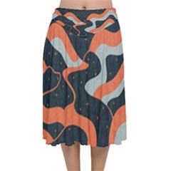 Dessert And Mily Way  pattern  Velvet Flared Midi Skirt by coffeus