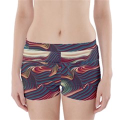 Dessert Storm Wave  pattern  Boyleg Bikini Wrap Bottoms by coffeus