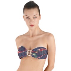 Dessert Storm Wave  pattern  Twist Bandeau Bikini Top by coffeus