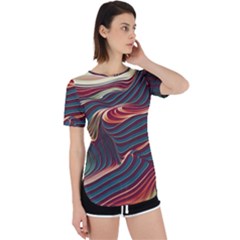 Dessert Storm Wave  pattern  Perpetual Short Sleeve T-shirt by coffeus