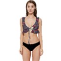 Dessert storm wave  Pattern  Low Cut Ruffle Edge Bikini Top View1