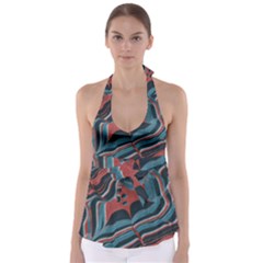 Dessert Land  pattern  All Over Print Design Tie Back Tankini Top by coffeus