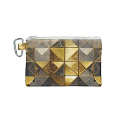 Golden Mosaic Tiles  Canvas Cosmetic Bag (small) by essentialimage365