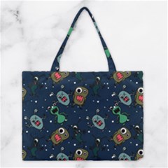 Monster Alien Pattern Seamless Background Medium Tote Bag by Hannah976