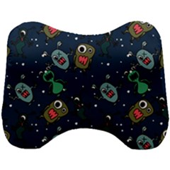 Monster Alien Pattern Seamless Background Head Support Cushion by Hannah976