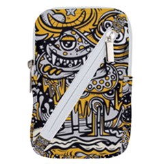 Crazy Abstract Doodle Social Doodle Drawing Style Belt Pouch Bag (small) by Hannah976