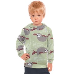 Sloths Pattern Design Kids  Hooded Pullover by Hannah976