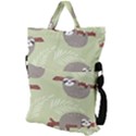 Sloths Pattern Design Fold Over Handle Tote Bag View2