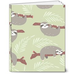 Sloths Pattern Design 8  X 10  Hardcover Notebook by Hannah976