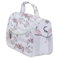 Cat With Bow Pattern Satchel Handbag by Hannah976