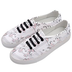 Cat With Bow Pattern Women s Classic Low Top Sneakers by Hannah976