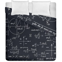 Mathematical Seamless Pattern With Geometric Shapes Formulas Duvet Cover Double Side (california King Size) by Hannah976
